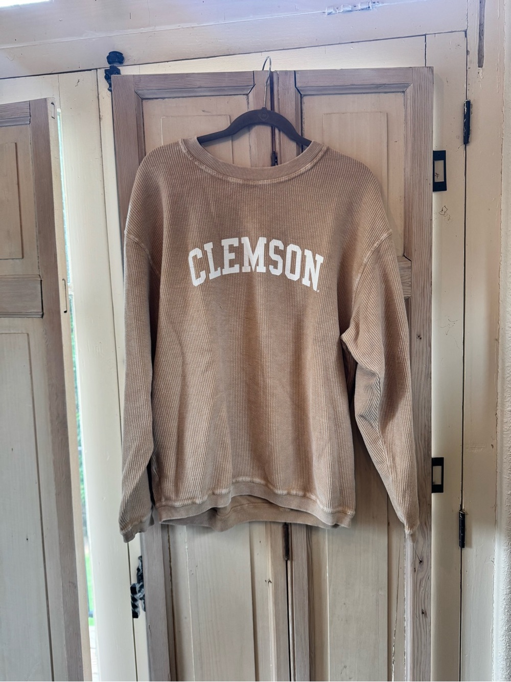 Clemson Beige Corduroy Sweatshirt